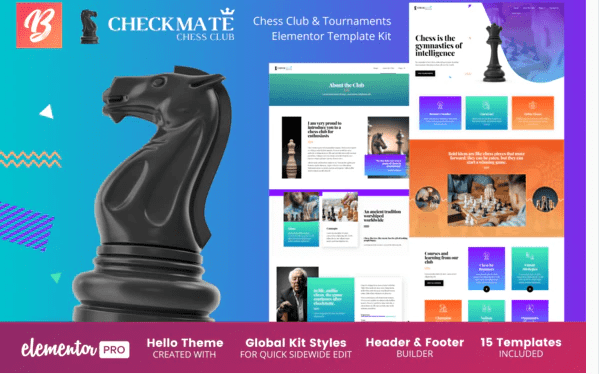 CheckMate - Chess Club & Tournaments Elementor Template Kit