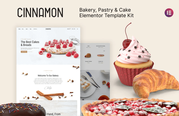 Cinnamon - Bakery & Pastry Shop Elementor Template Kit