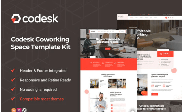 Codesk - Coworking Space Elementor Template Kit