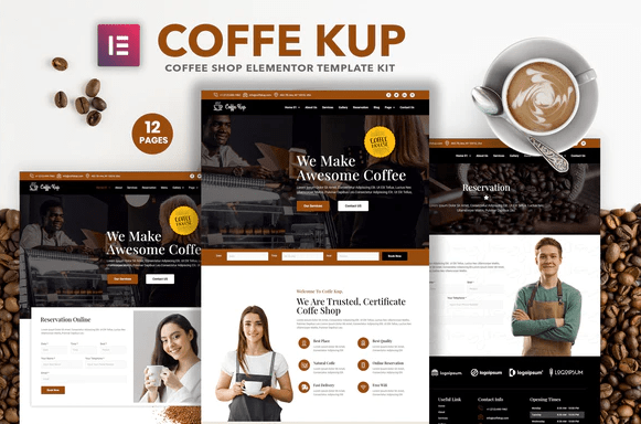CoffeeKup – Cafe & Coffee Shop Elementor Template Kit