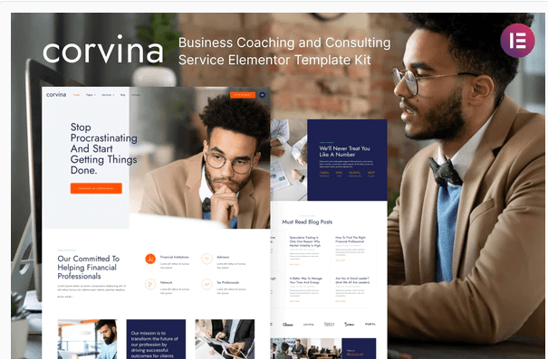 Corvina – Business Coaching & Consulting Service Elementor Template Kit — WordPress Product by ThemeForest