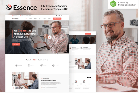 Essence – Life Coach & Speaker Elementor Template Kit
