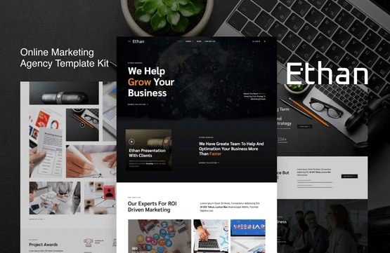 Ethan – Online Marketing Agency Elementor Template Kit — WordPress Product by ThemeForest