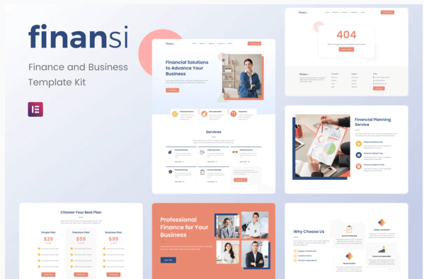Product Image - Finansi – Finance & Business Elementor Template Kit Product Image - Finansi – Finance & Business Elementor Template Kit