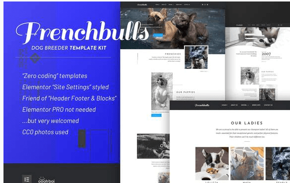 Frenchbulls - Dog Breeder Elementor Template Kit