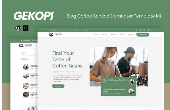 Gekopi - Coffee Shop Blog Elementor Template Kit