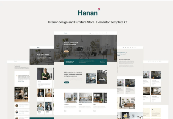 Hanan - Interior Design & Furniture Store Elementor Template kit