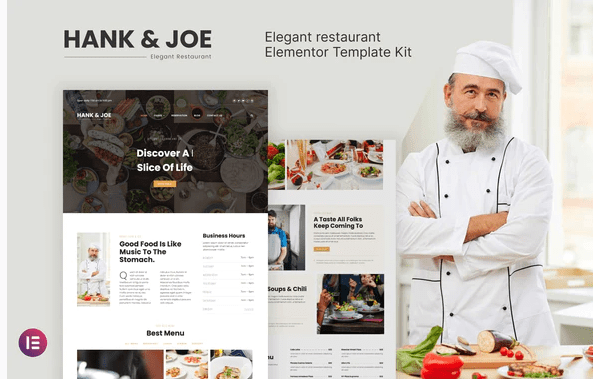 Hank & Joe – Elegant Restaurant Elementor Template Kit