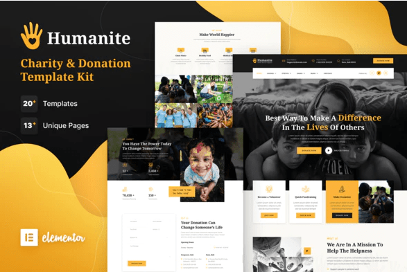 Product Image - Humanite – Charity & Donation Elementor Template Kit