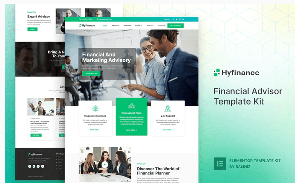 Hyfinance - Financial Advisor Elementor Template Kit