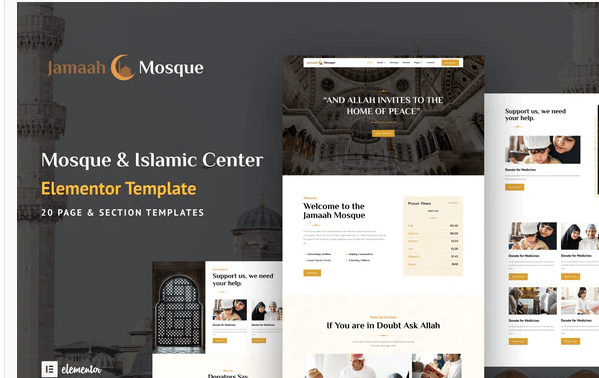 Product Image - Jamaah – Mosque & Islamic Center Elementor Template Kit