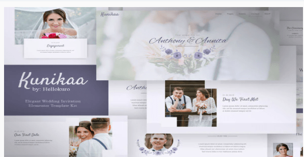 Product Image - Kunikaa – Wedding Invitation Elementor Template Kit