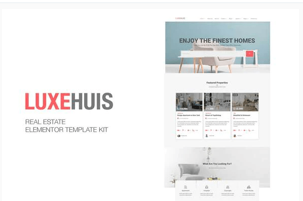 Product Image - Luxehuis – Real Estate Elementor Template Kit