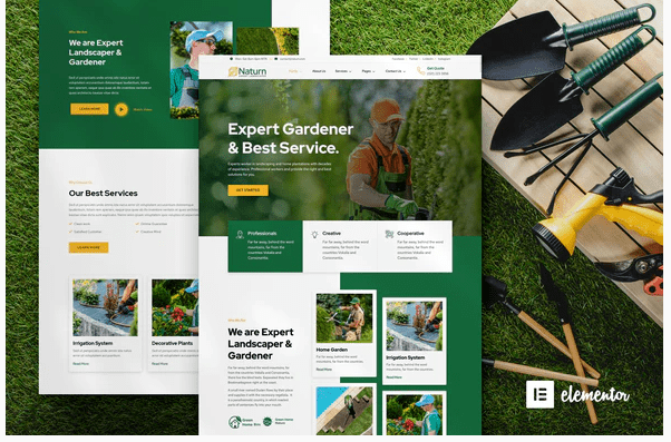 Naturn – Landscape & Gardening Elementor Template Kit