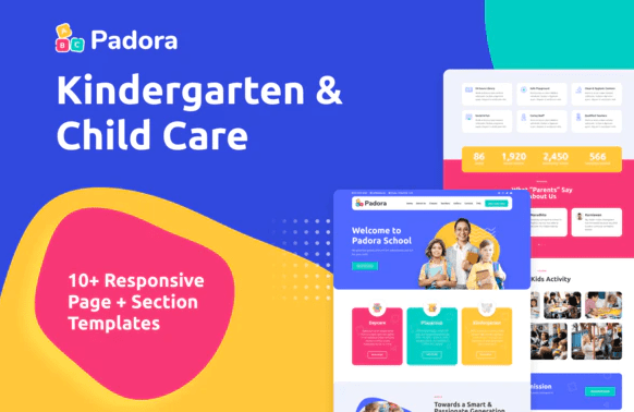 Padora - Kindergarten & Child Care Elementor Template Kit