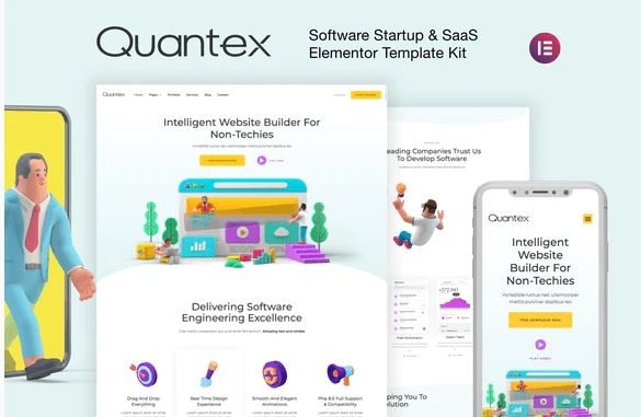 Quantex – Software Startup & SaaS Elementor Template Kit