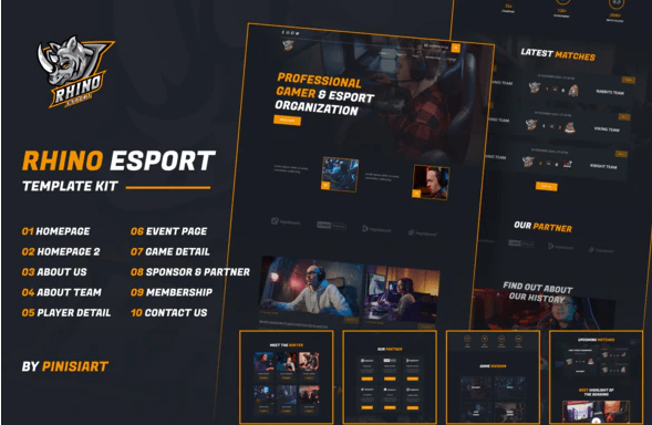 Product Image - Rhino | e-Sports Elementor Template Kit