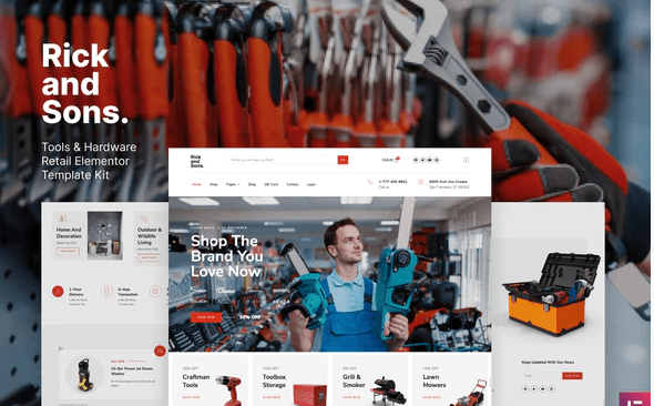 Rick and Sons – Tools & Hardware Retail WooCommerce Template Kit