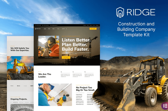 Ridge – Construction & Building Company Elementor Template Kit