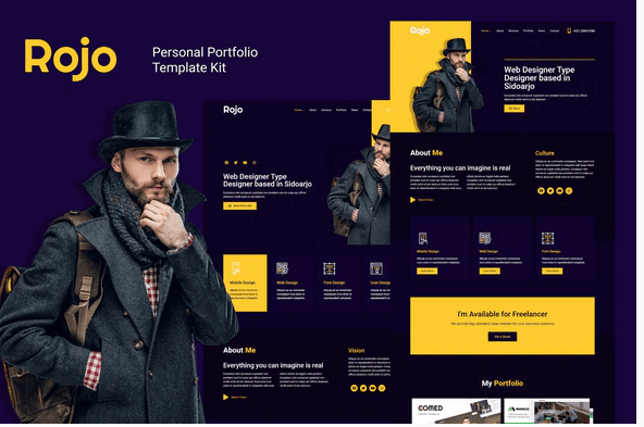 Rojo - Personal Portfolio Elementor Template Kit