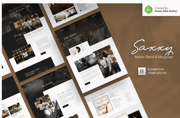 Product Image - Saxxy – Music Band & Musician Elementor Template Kit
