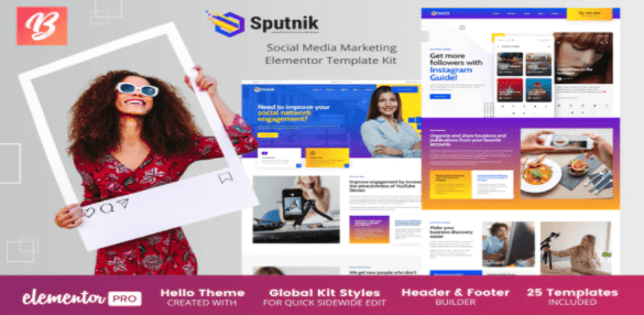 Product Image - Sputnik – Social Media Marketing Elementor Template Kit