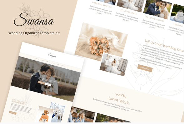 Product Image - Swansa – Wedding Elementor Template Kit
