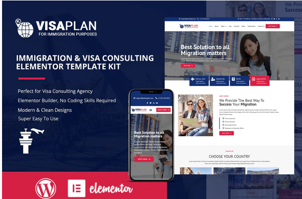 Product Image - VisaPlan – Immigration & Visa Consulting Elementor Template Kit Product Image - VisaPlan – Immigration & Visa Consulting Elementor Template Kit