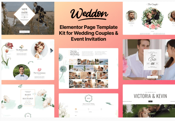 Weddon - Wedding Event Invitation Elementor Template Kit