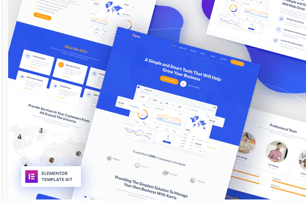 Xarris - SaaS & Startup Elementor Template Kit
