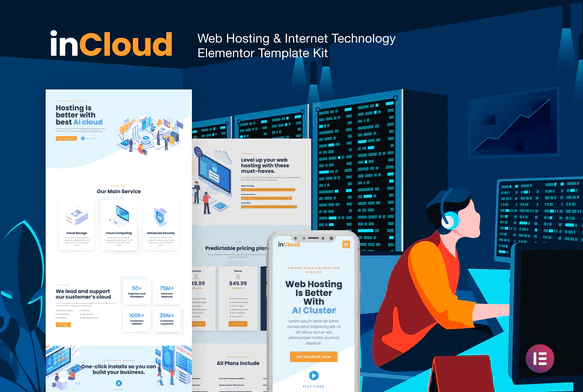 Product Image - inCloud – Web Hosting Elementor Template Kit