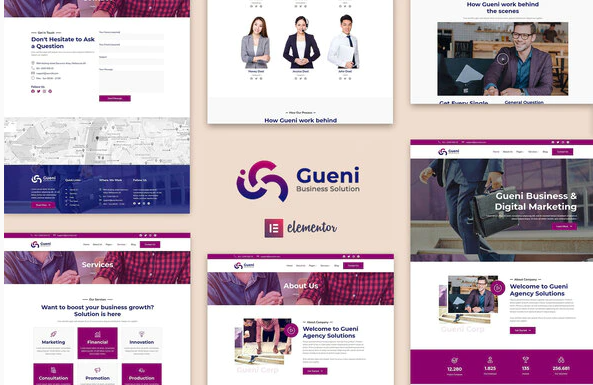 Gueni - Business Solution Elementor Template Kit