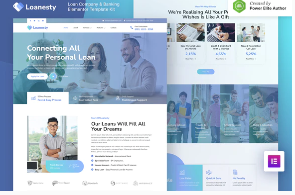Product Image - Loanesty – Loan Company & Banking Elementor Template Kit