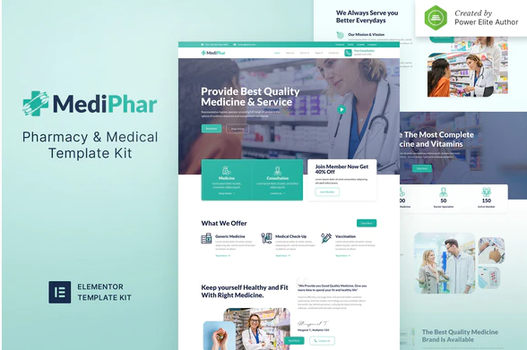 Product Image - Mediphar – Pharmacy & Medical Elementor Template Kit