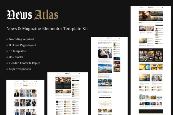 NewsAtlas – News & Magazine Elementor Template Kit