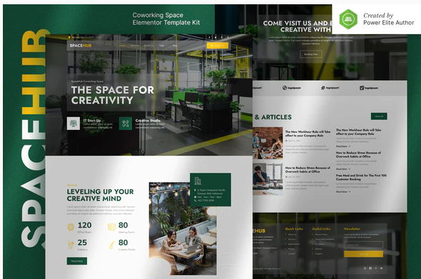 Spacehub – Coworking & Creative Space Elementor Template Kit