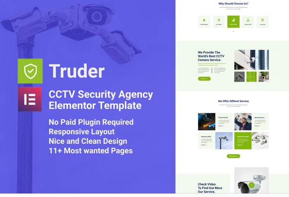Product Image - Truder – CCTV Security Service Elementor Template Kit