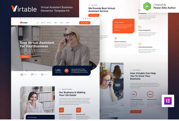 Product Image - Virtable – Virtual Assistant Business Elementor Template Kit