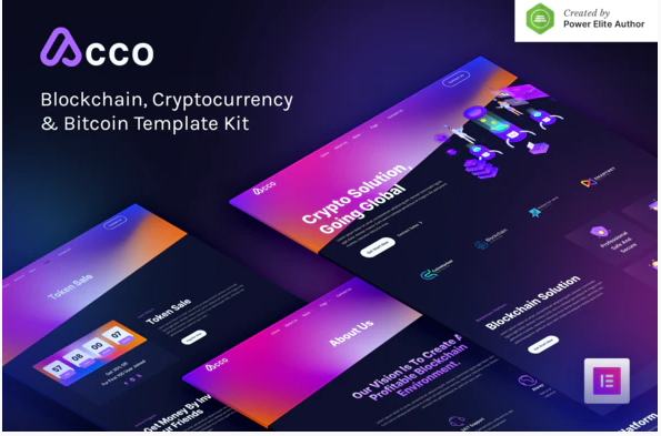 Acco – Blockchain Cryptocurrency & Bitcoin Elementor Template Kit