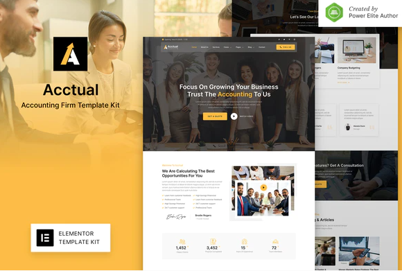 Acctual – Accounting Firm Elementor Template Kit — WordPress Product by ThemeForest