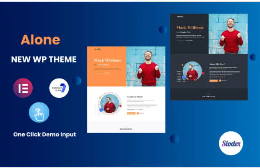 Alone-Portfolio/Resume/CV One page WordPress Elementor Theme