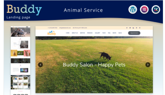 Buddy - Animal Service Elementor Landing page WordPress theme