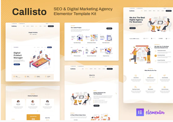 Product Image - Callisto – SEO & Digital Marketing Agency Elementor Template Kit