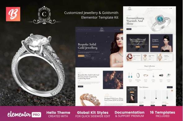 CustomMade - Customized Jewellery & Goldsmith Elementor Template Kit