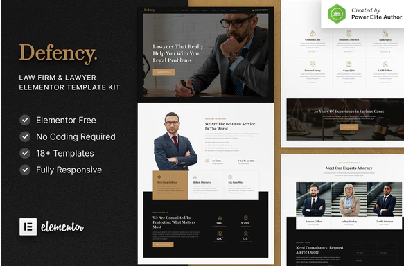 Defency – Law Firm & Lawyer Elementor Template Kit
