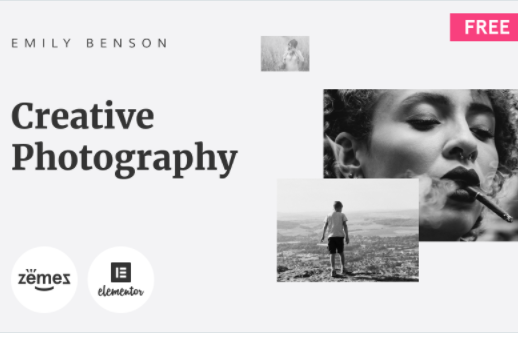Emily Benson - Free Photography One Page WordPress Theme