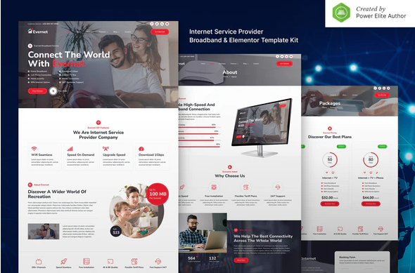 Product Image - Evernet – Broadband & Internet Service Provider Elementor Template Kit