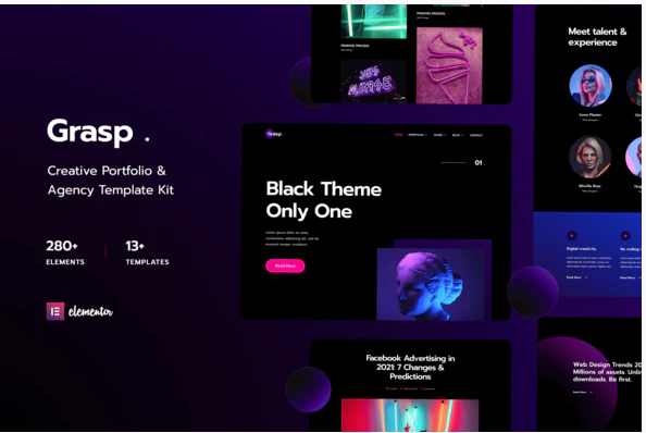 Grasp - Creative Portfolio & Agency Elementor Template Kit
