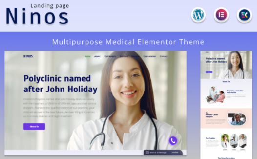 Ninos - Multipurpose Medical Landing page Elementor WordPress Theme
