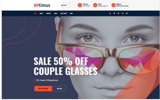 Optymus | Optic Glasses Store WordPress Theme